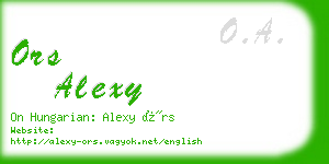 ors alexy business card